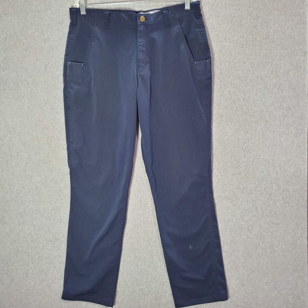 Carhartt Men Pants 34x30 Blue Chino Straight Ripstop Logo Pockets Mid‎ Rise